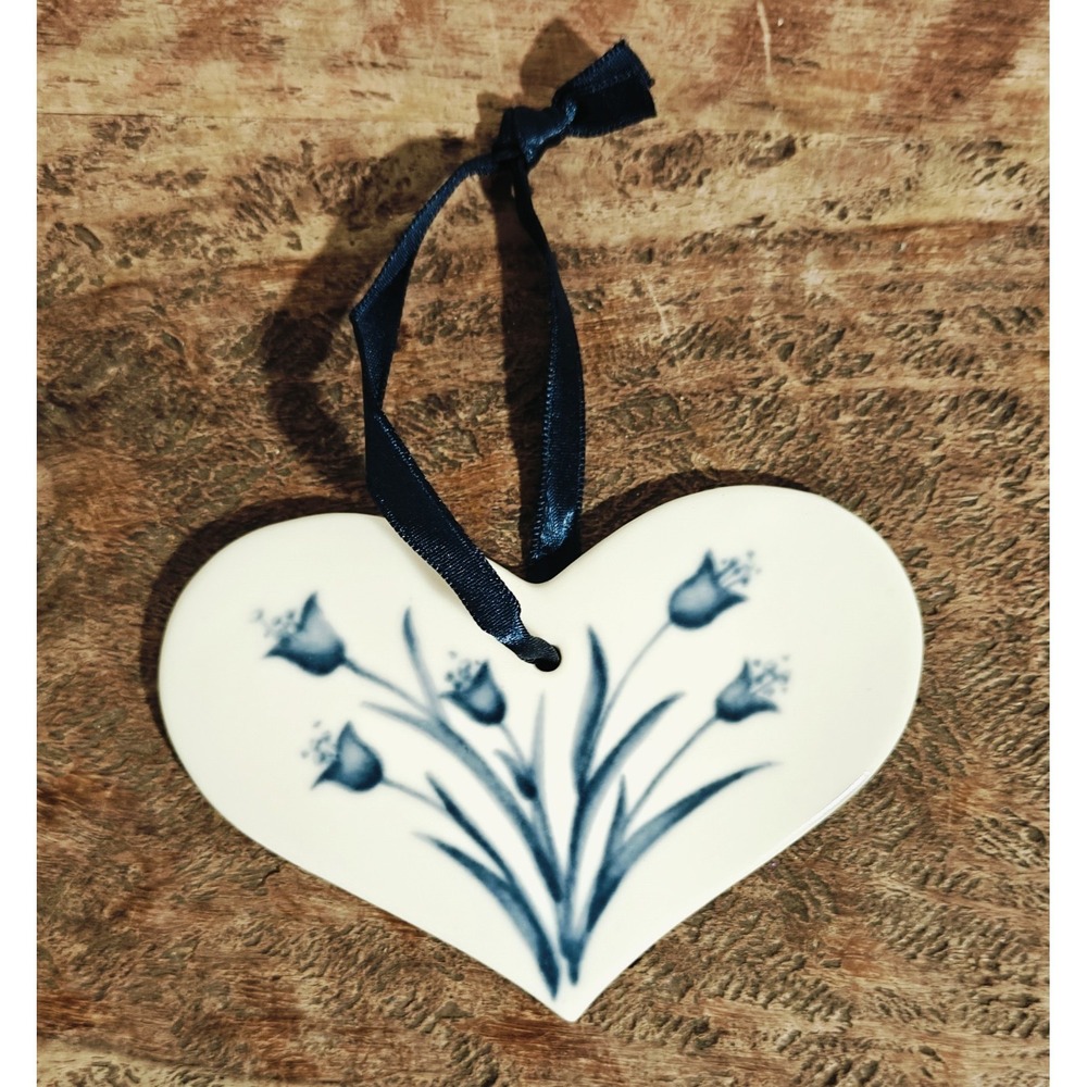 Vintage Russ Ceramic Heart Shaped Wall Hanging Ornament Floral